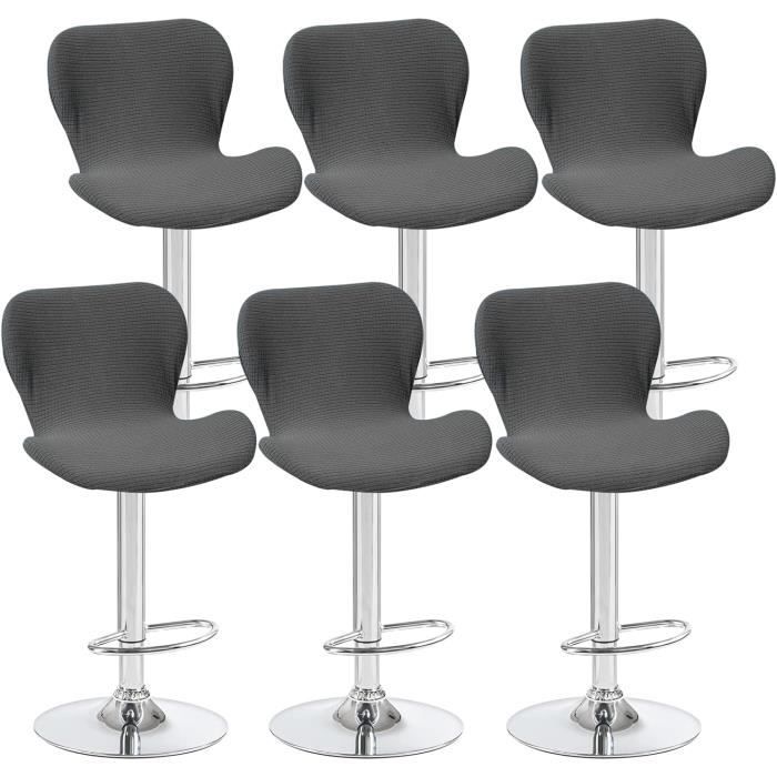 PATIKIL Housses De Tabouret Rondes, Housses De Tabouret Élastiques Lavables Coussin De Tabouret Housse Élastique pour Chaises De 14-18 Pouces, Gris Foncé
