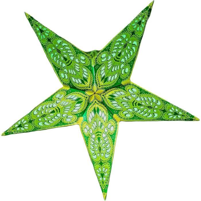 Lanterne Étoile En Papier – Lot De 6 Suspensions 30 Cm – Décoration Noël, Mariage, Fête – Design Troué Lune-Étoile