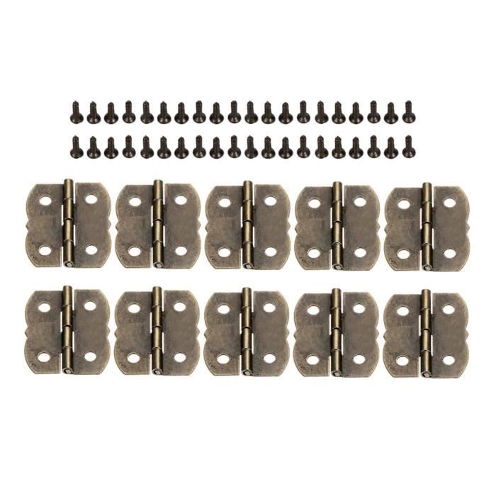 Lot De 4 Charnières Rétro En Fer Bronze Antique - Dimensions 50x9.7mm, Avec Vis, Neuf Uxcell