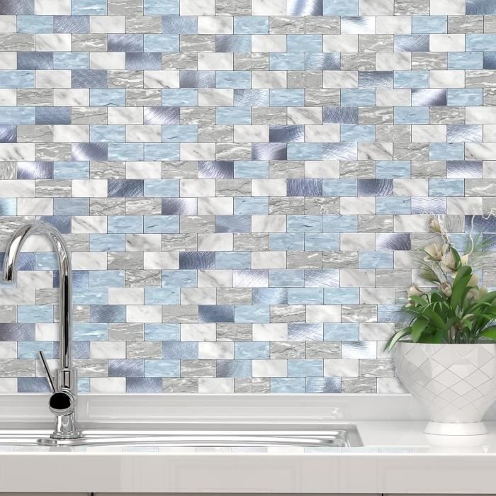 AULIGET Carreaux Muraux Autocollants De Métro - 7,5 X 15 Cm