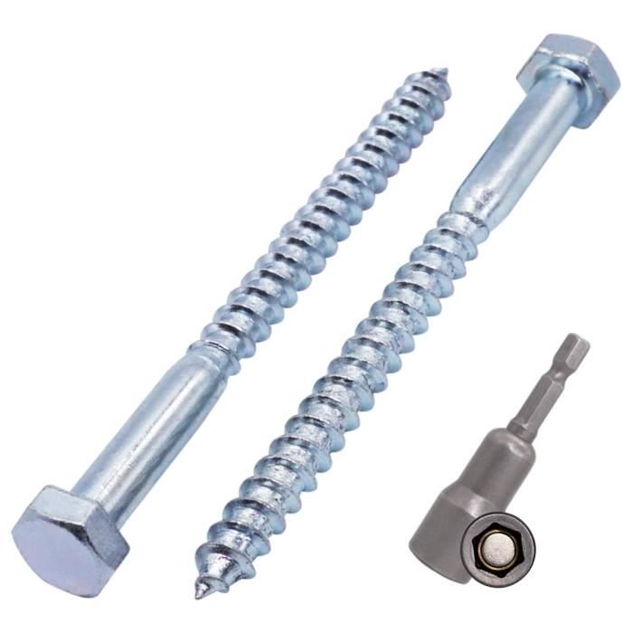 Lot De 10 Vis à Bride Hexagonale En Acier Au Carbone