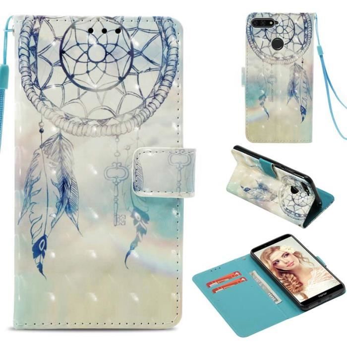 Coque Honor 400 Smart - Housse Flip Cuir PU, Support Magnétique, Portefeuille 2 Cartes, Protection Antichoc, Bleu