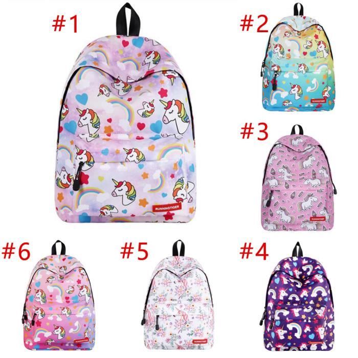 Motif 1 1 PC Multicolore Cartoon Fille Sac a Dos Motif Licorne et Arc en ciel Sac Legere de Grande Capacite Cadeau pour Fille Cdiscount Bagagerie Maroquinerie