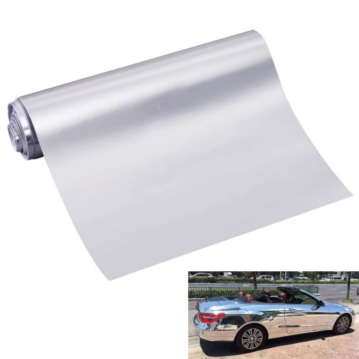 12 X 60 Pouces Car Satin Mat Chrome Placage Vinyle Film Wrap