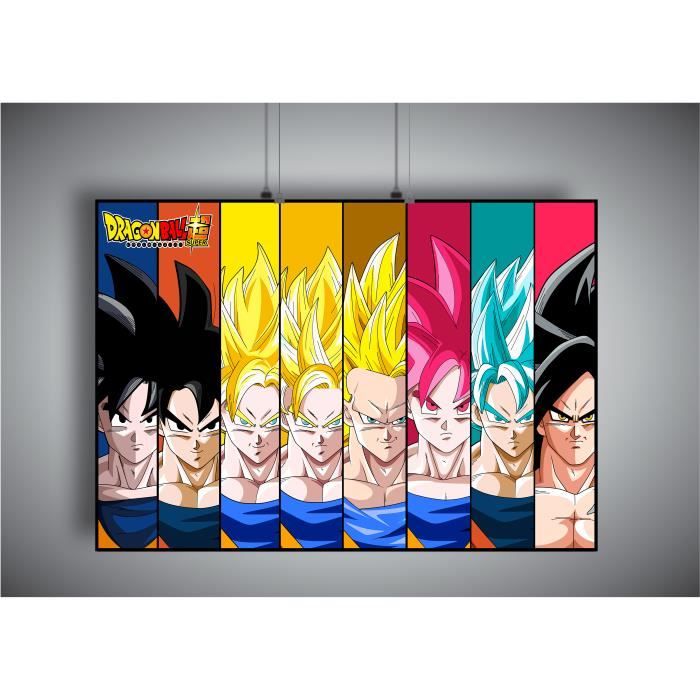 XLST 5 Pièces Dessin Animé Dragon Ball Z Goku Peintures HD Prints Super  Saiyan Affiche Toile Mur Art Photos Salon Décor,B,10x15x2+10x20x2+10x25x1  Tableaux, posters et arts décoratifs Cuisine & Maison 