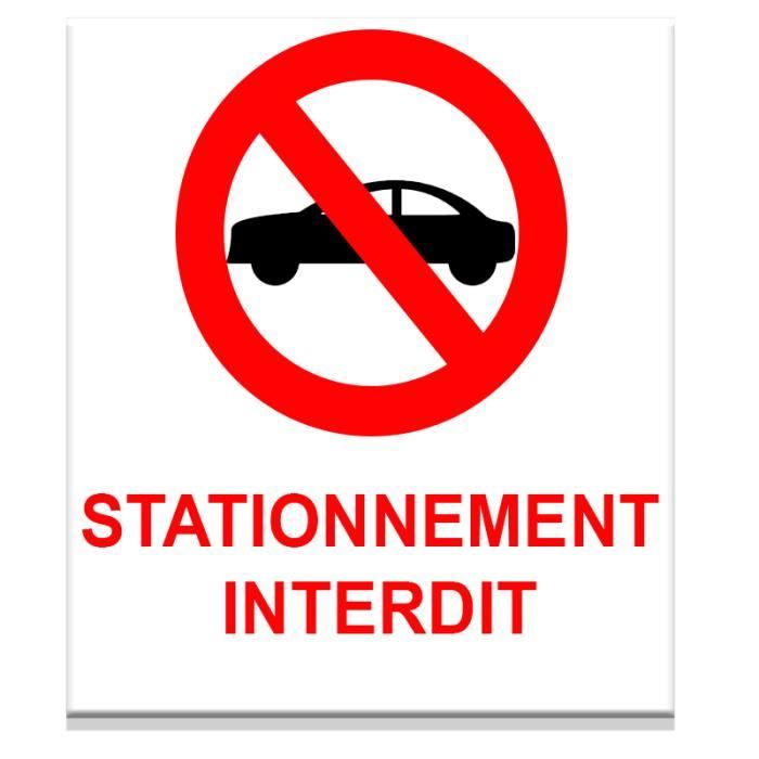 stationnement interdit - 1sticker 20cm - 2 de 10cm - Sticker/autocolla