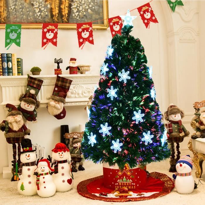 Arbre de Noël LED artificiel sapin Fibre Optique éclairage multicolore