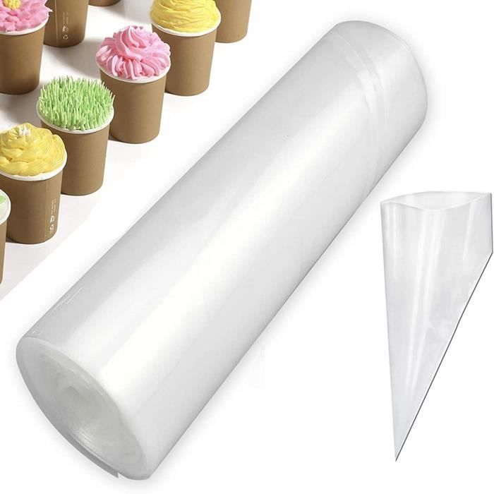 100 Poches à Douille Jetables Pour Pâtisserie - 16x25x26 Cm - Plastique Alimentaire - Décoration Gâteaux