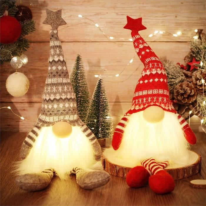 Lot 6 Porte-Couverts Noël Suédois Santa Gnome – Décoration Table Fête, Tissu Doux Lavable