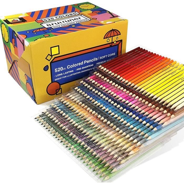 520 crayons de couleur, ensemble professionnel de crayons de couleur,  crayons gras à noyau souple pour artistes, adultes, enfa[61] - Cdiscount  Beaux-Arts et Loisirs créatifs