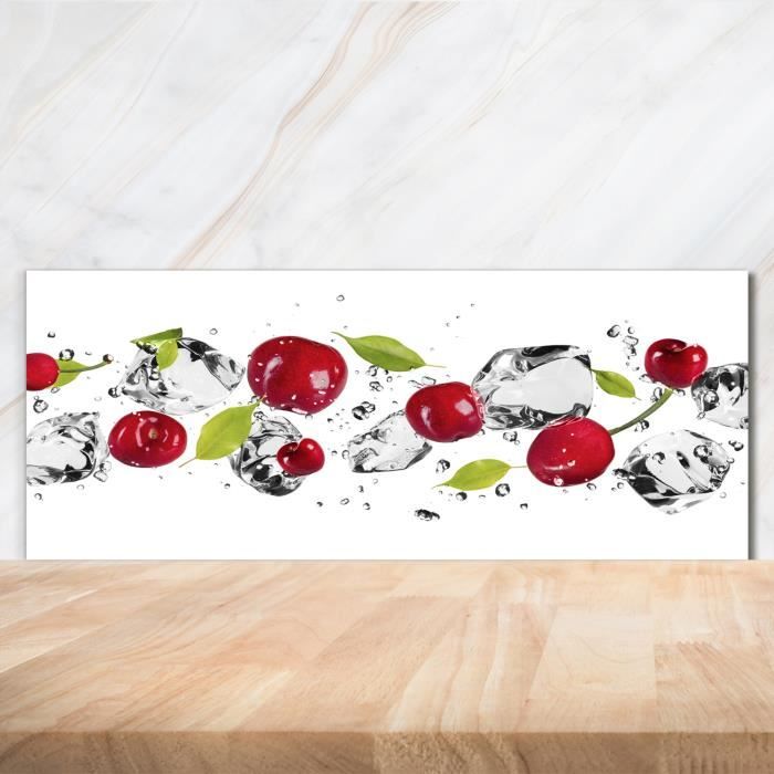 Crédence Cuisine En Verre Trempé 125x50 Cm — Design Vague Jaune, Protège Ton Mur !