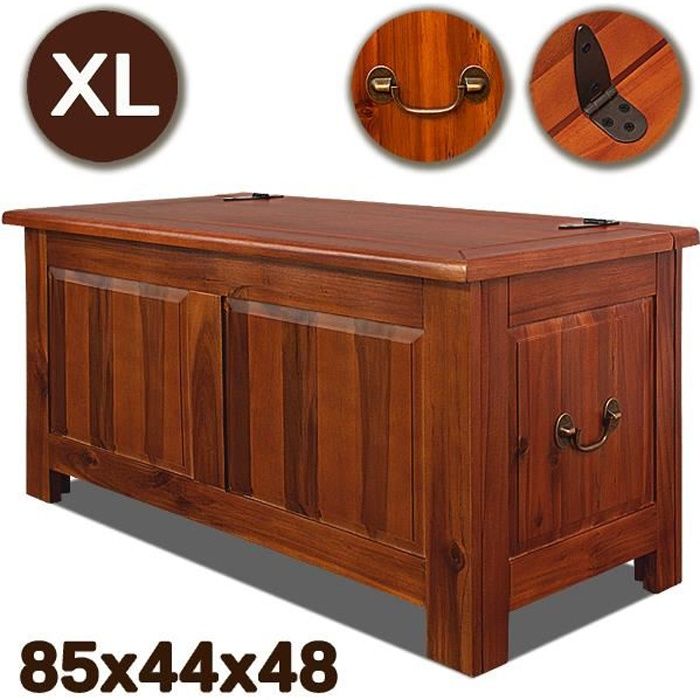 Coffre de rangement - Style colonial - Bois exotique ...