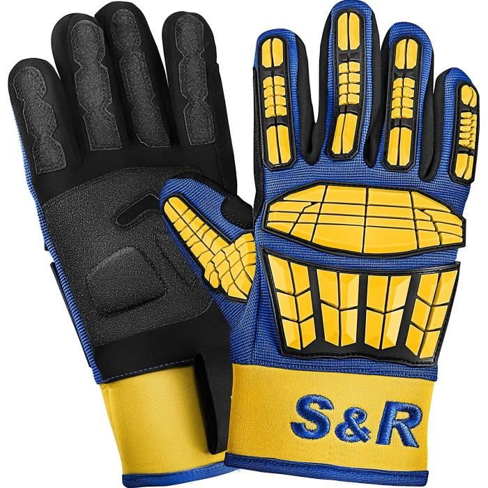 Lot De 5 Paires Gants Travail Homme Taille 9 - Revêtement Nitrile - Gants Montage Robustes Et Confortables