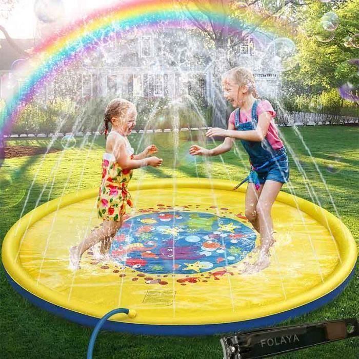 Tapis D’eau Splash 170 Cm Pour Enfants – Jeu De Pulvérisation Extérieur Avec Motifs Marins – Facile à Brancher Sur Tuyau