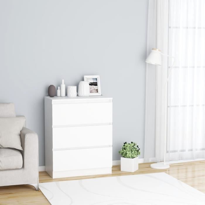 STAR - BEST Buffet Blanc 60x35x76 cm Aggloméré- Commode Buffet bas bahut - 8279