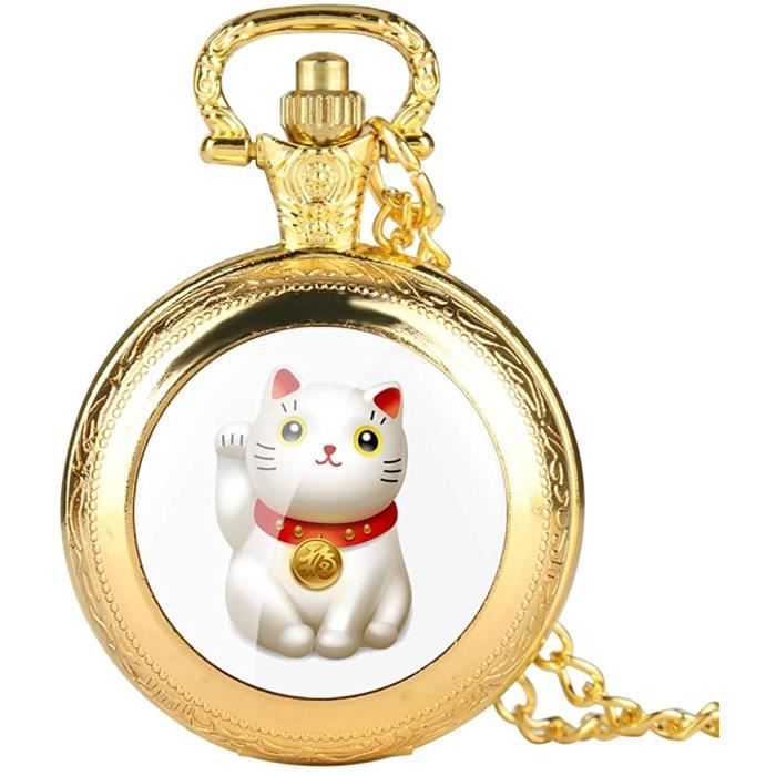 Montre Gousset A Quartz Pour Homme Avec Motif Chat Et Argent Montre De Poche A Quartz Pour Etudiantschiffres Arabes Montre De 295 Achat Vente Montre De Gousset Cdiscount