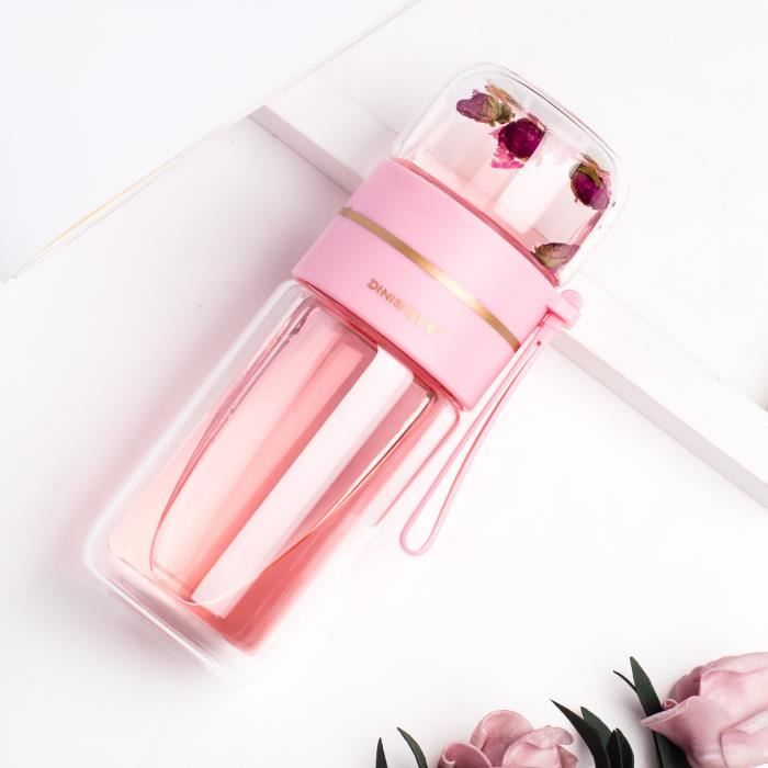 Bouteille D'Eau Cello 750ml Avec Infuseur à Fruits - Verre Sans BPA, Anti-fuite