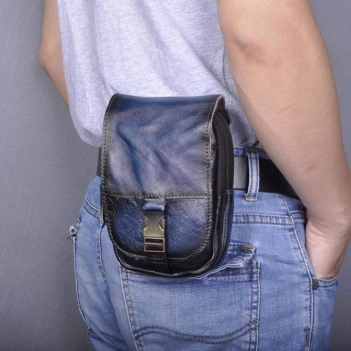 Sac banane Design original en cuir pour hommes petite pochette de