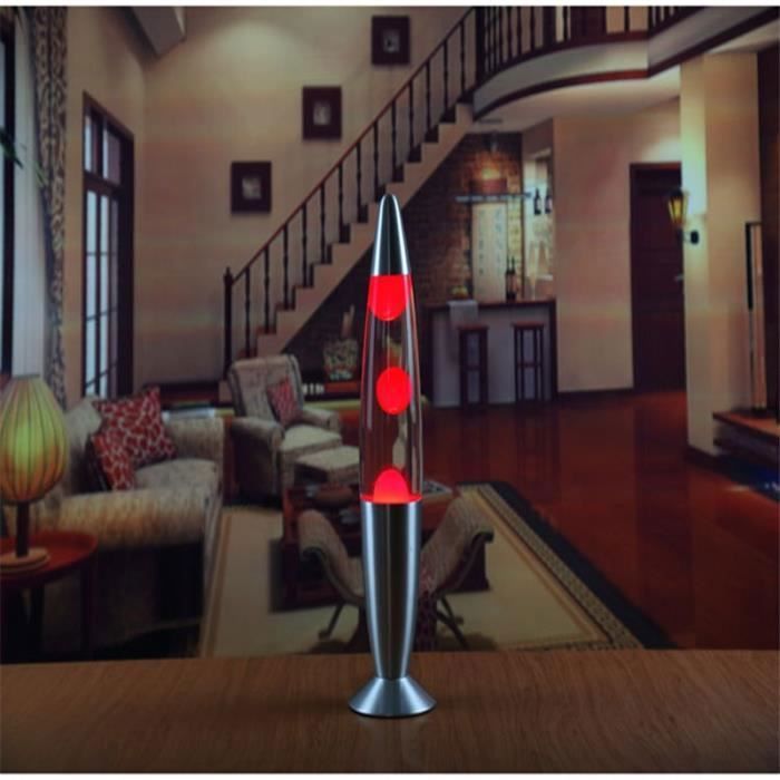Eruditter Lampe De Lave Volcanique Lampe De Chevet Chambre Lampe De Nuit Lampe De Cire À Fond Métallique Lampe De Table De Lave Assortie 