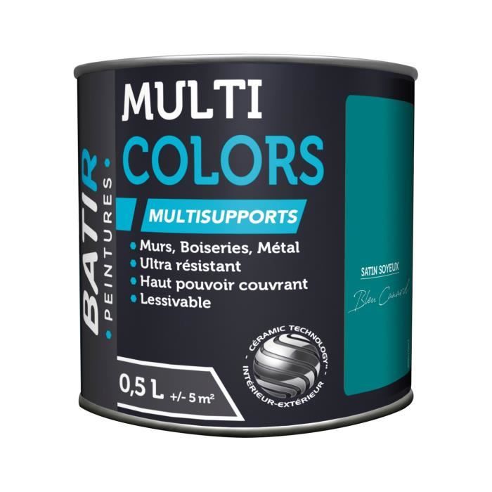 BATIR PEINTURES - Peinture Batir Multi-Supports Satin Soyeux 0,5 L bleu canard
