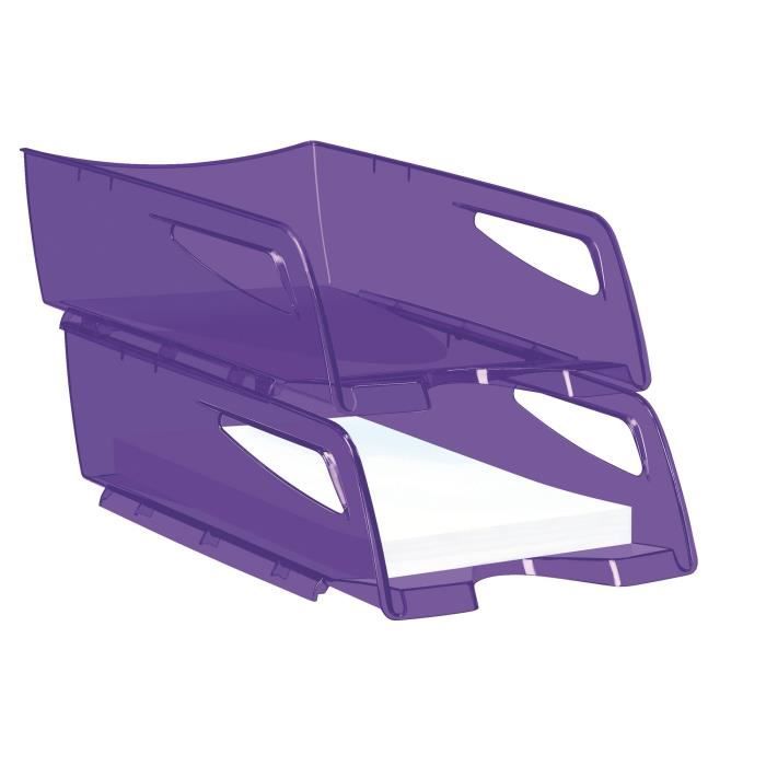 Lot De 6 Corbeilles à Courrier A4 Violet Translucide - Organisateur De Bureau Durable Pour Documents