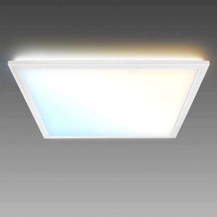 B.K.Licht I Plafonnier LED 40 Watt I Plafonnier Bureau Pivotant I 3000 K Blanc Chaud I LED Frame Finition Aluminium 92960615