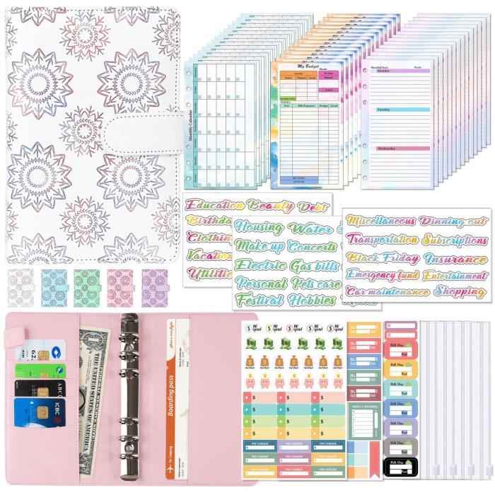 KONVINIT Classeur Budget Francais,Enveloppe Budget,6 Trous Budget KONVINIT Classeur Budget Francais,Enveloppe Budget,6 Trous Budget