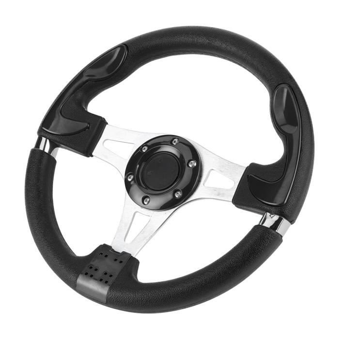 Volant De Course Universel 13 Pouces - Aluminium Et Cuir PU, Pour Adaptateur 6 Trous | Kit Complet Avec Vis, Clé Et Bouton De Klaxon
