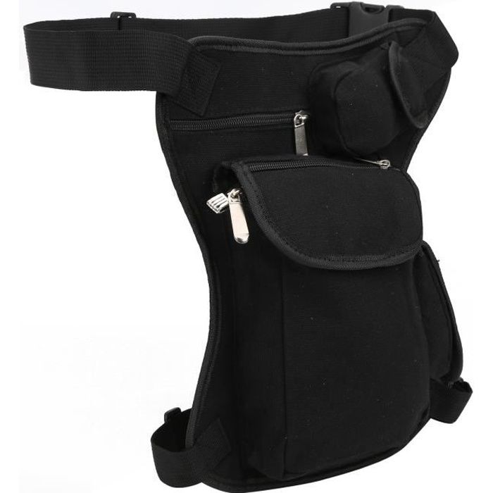 Sac de taille DUOKON - Sac de Taille Multifonctionnel - Noir - Sac de sport