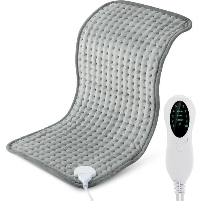 Coussin Chauffant Enveloppant Pour Cheville, Genou, Coude - 4 Niveaux De Chaleur (40°C à 60°C) - 3 Réglages De Minuterie - Fermeture Velcro - Gris - 3