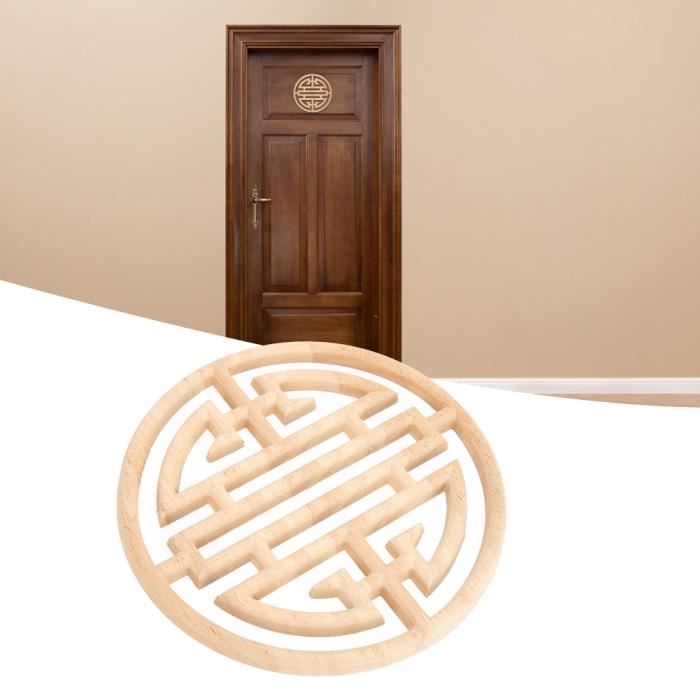 Ornement Bois Sculpté 30×8,5 Cm – Applique Fleurs Européenne Pour Meuble Porte Mur – Style Vintage