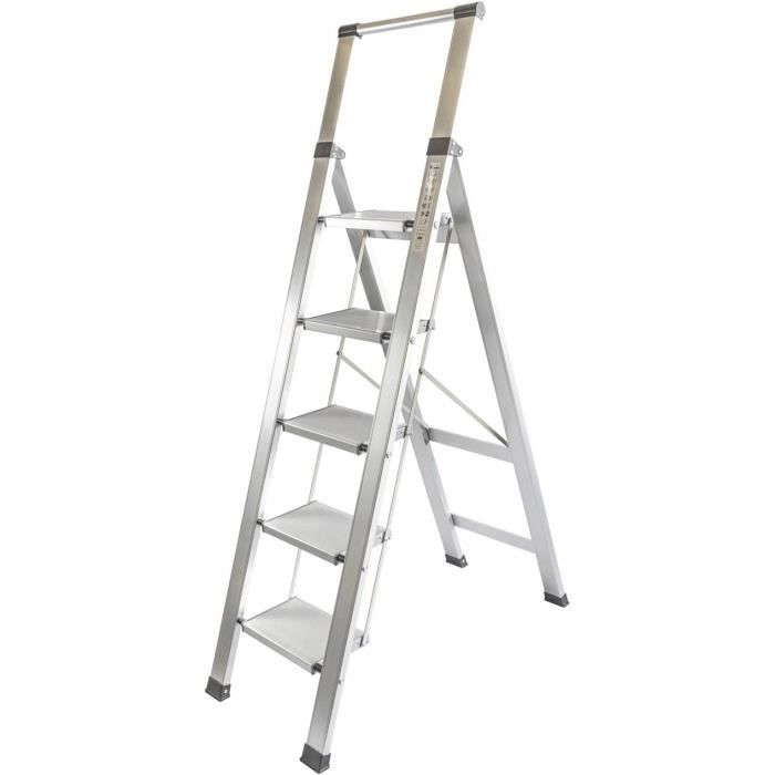 Escabeau ménager pliable en acier noir 3 marches design Selekta First