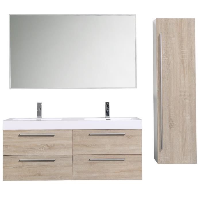 Ensemble De Salle De Bain Double Vasque Avec Colonne De Rangement