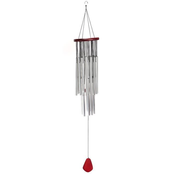 Carillon vent de jardin en aluminium et bois massif dcoration extrieure pour patio cloche olienne CARTABLE - Jardin
