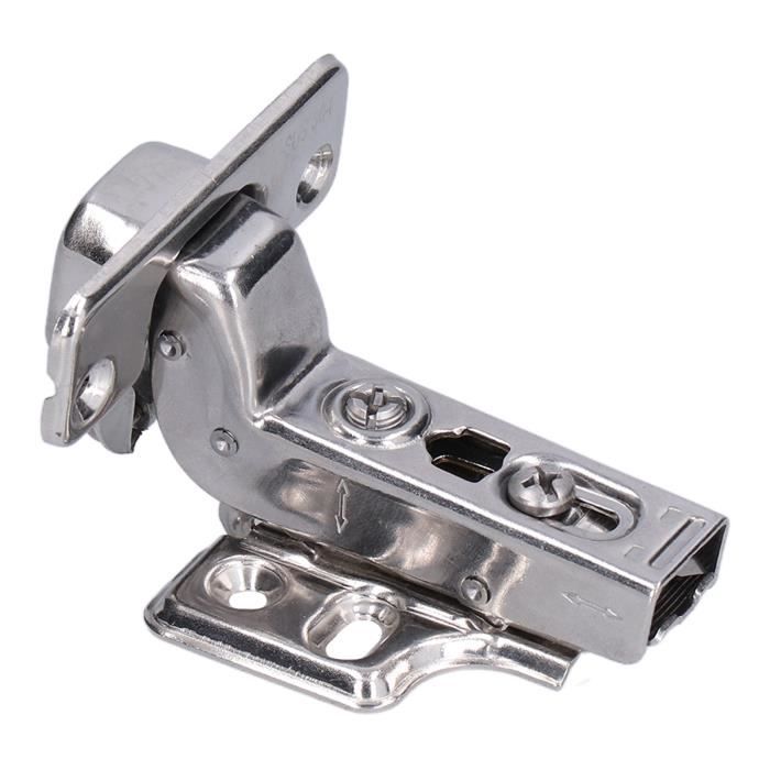 Charnière De Porte à Amortissement Hydraulique à Bras Court, Armoire D' Armoire, Vis De Charnière Américaine à 105 °, Bibliothèques, 2 Jeux De Quincaillerie En Plaque D'acier