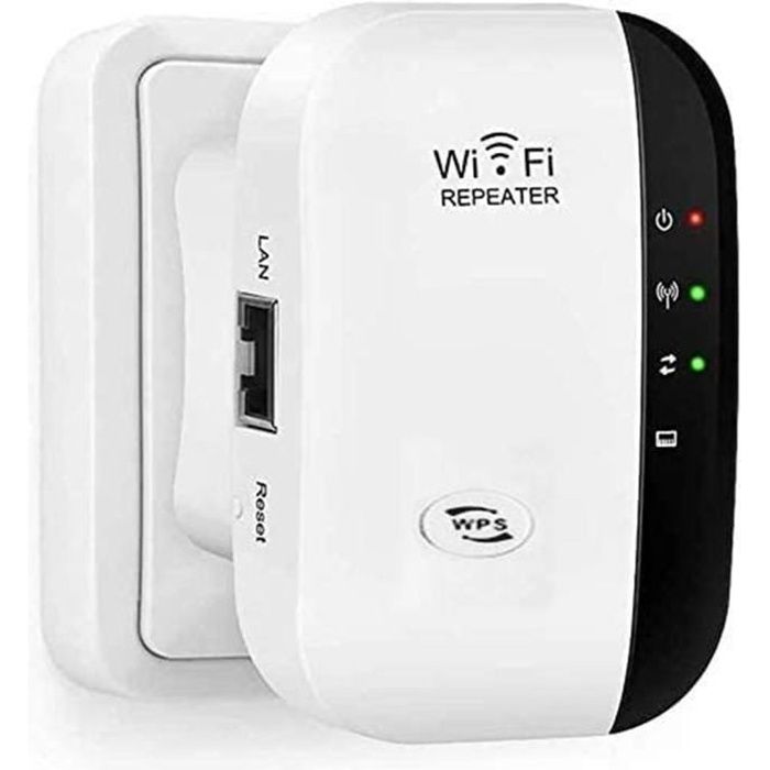 Répéteur WiFi, Amplificateur WiFi Puissant, WiFi Extender N300, WiFi Signal  Booster, 1 Port Ethernet, Couvre jusqu