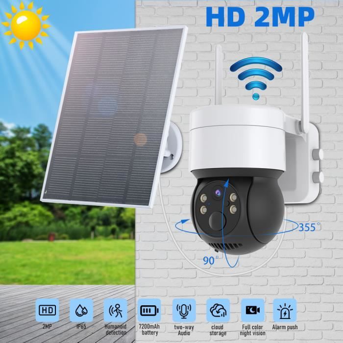 Caméra de surveillance autonome avec panneau solaire connexion wifi