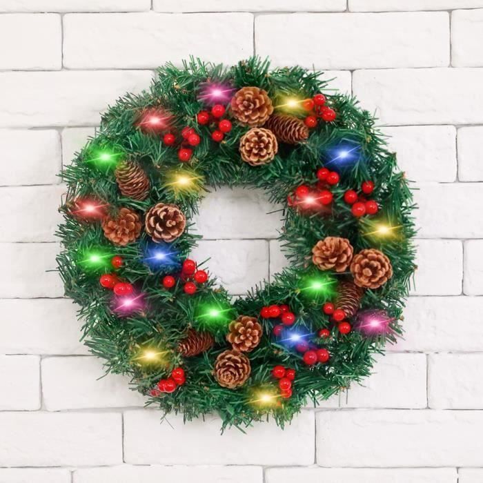 Sonew Couronne De Noël à Suspendre Guirlande De Noël Guirlande De Simulation Suspendue Pour