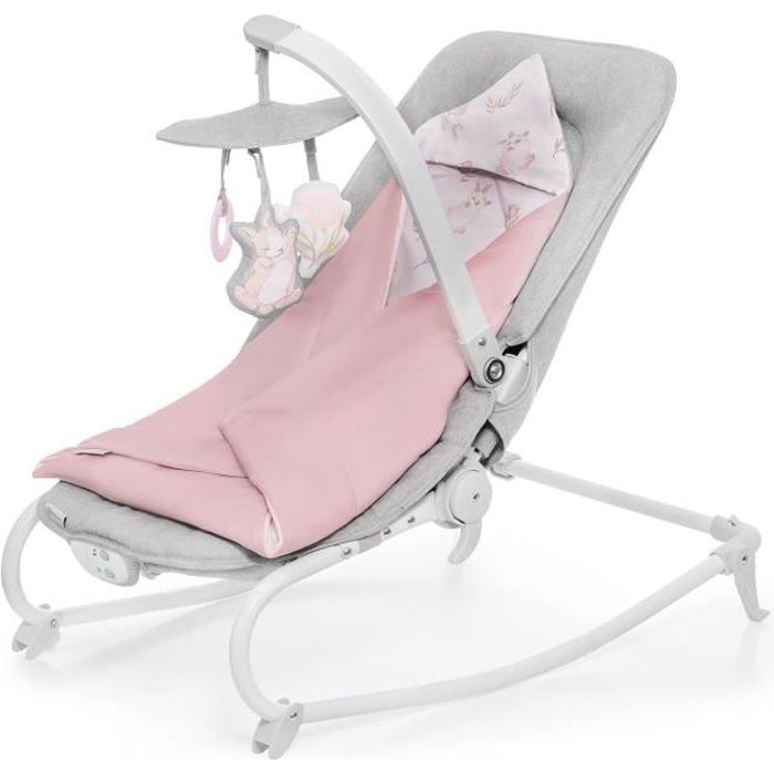 Kinderkraft Felio Transat Bebe 3 En 1 Balancelle Siege Enfant Vibrations Et 8 Melodies Rose Pale Cdiscount Puericulture Eveil Bebe