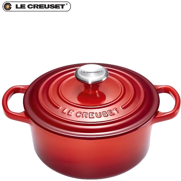 Le Creuset - Cocotte en fonte ronde rouge cerise 24 cm Signature