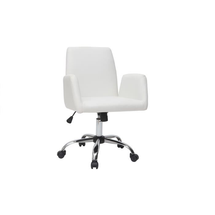Miliboo Fauteuil De Bureau Design Blanc Achat Vente Chaise De Bureau Cdiscount