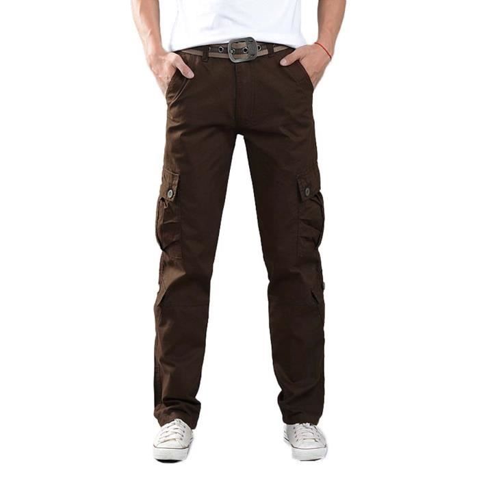 Pantalon cargo deals coupe droite homme