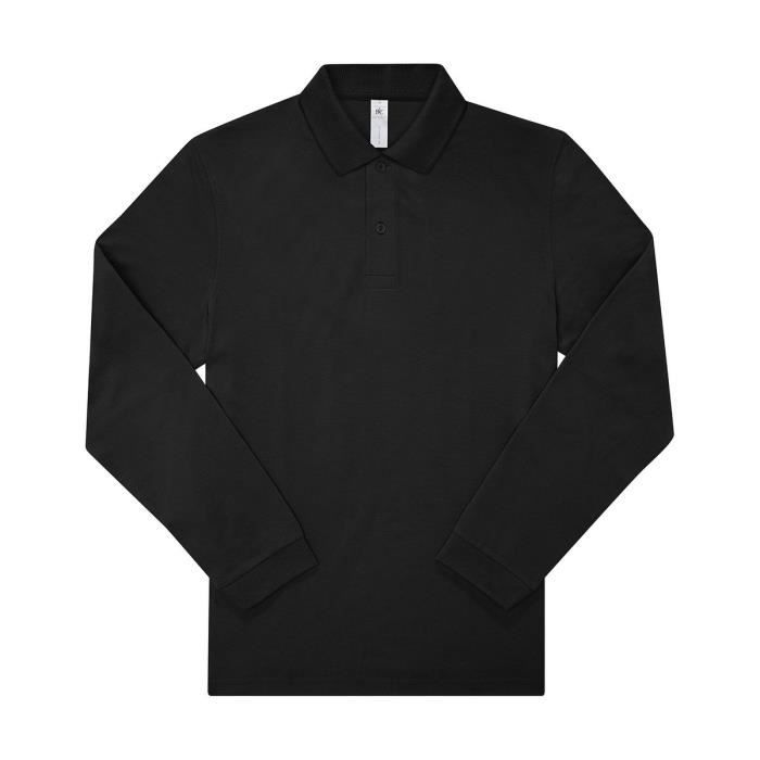 Polo manches longues Homme PU425 100% coton noir