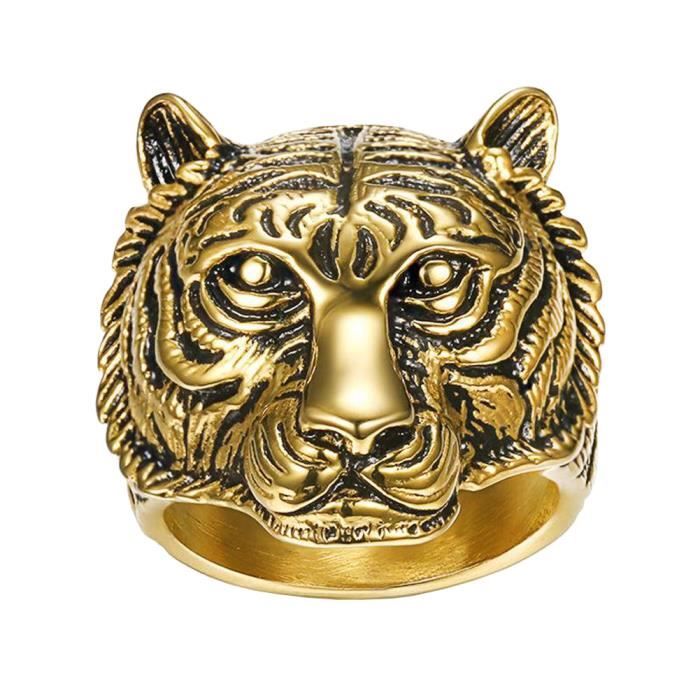 Bague En Or Tete De Tigre Achat Vente Pas Cher Cette bague chevalière hommes dispose d'une tête de tigre. bague en or tete de tigre