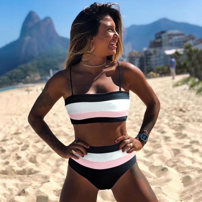 MAILLOT DE BAIN Bandeau Bikini ensemble 2020 bresilien Bikinis maillot de bain femmes maillots de bain femme maille Type WC0603D2