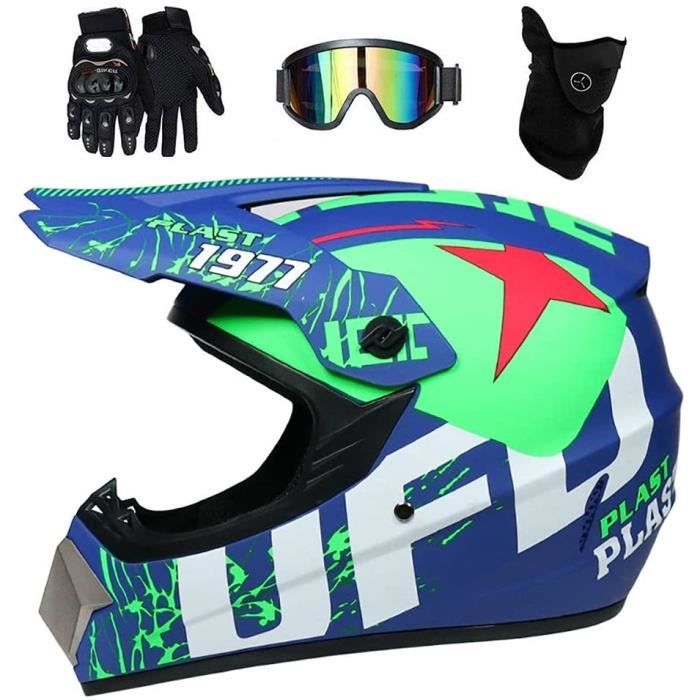 Casque Motocross MTB Unisexe Avec Lunettes Et Gants - Intégral Enfant Et Adulte Pour VTT, Enduro, BMX, Dirt Bike