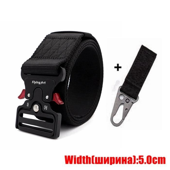 Militaire Accessoires Combat Ceinture Tactique Militaire Sophisticate - Boucle Cobra Métal - 2 Crochets - Nylon Renforcé - Pour Outdoor Pantalon Tactique Homme