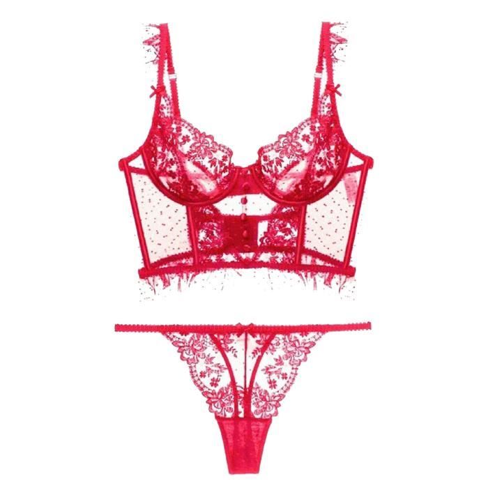 Ensemble sous vetement femme rouge gorge discount