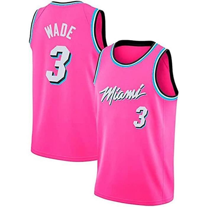 GAOZI Maillots De Basketball Hommes Basket Maillots Heat 3# Wade Basketball T-Shirt Jersey Maillot T-Shirt Sweat-Shirt Ensemble Maillot de débardeur Shorts 
