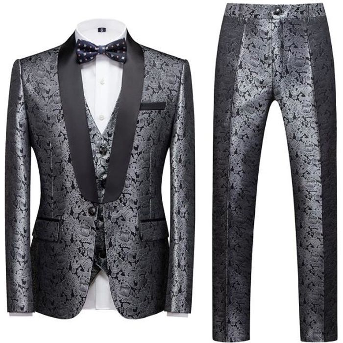 Costume mariage homme gris argent top